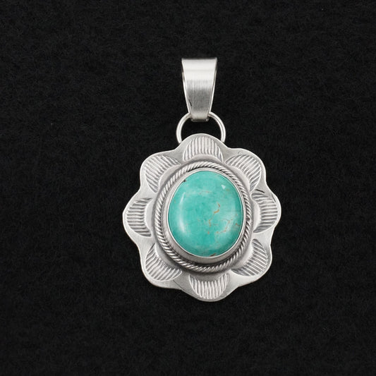 Cordell Platero Turquoise & Sterling Silver Pendant