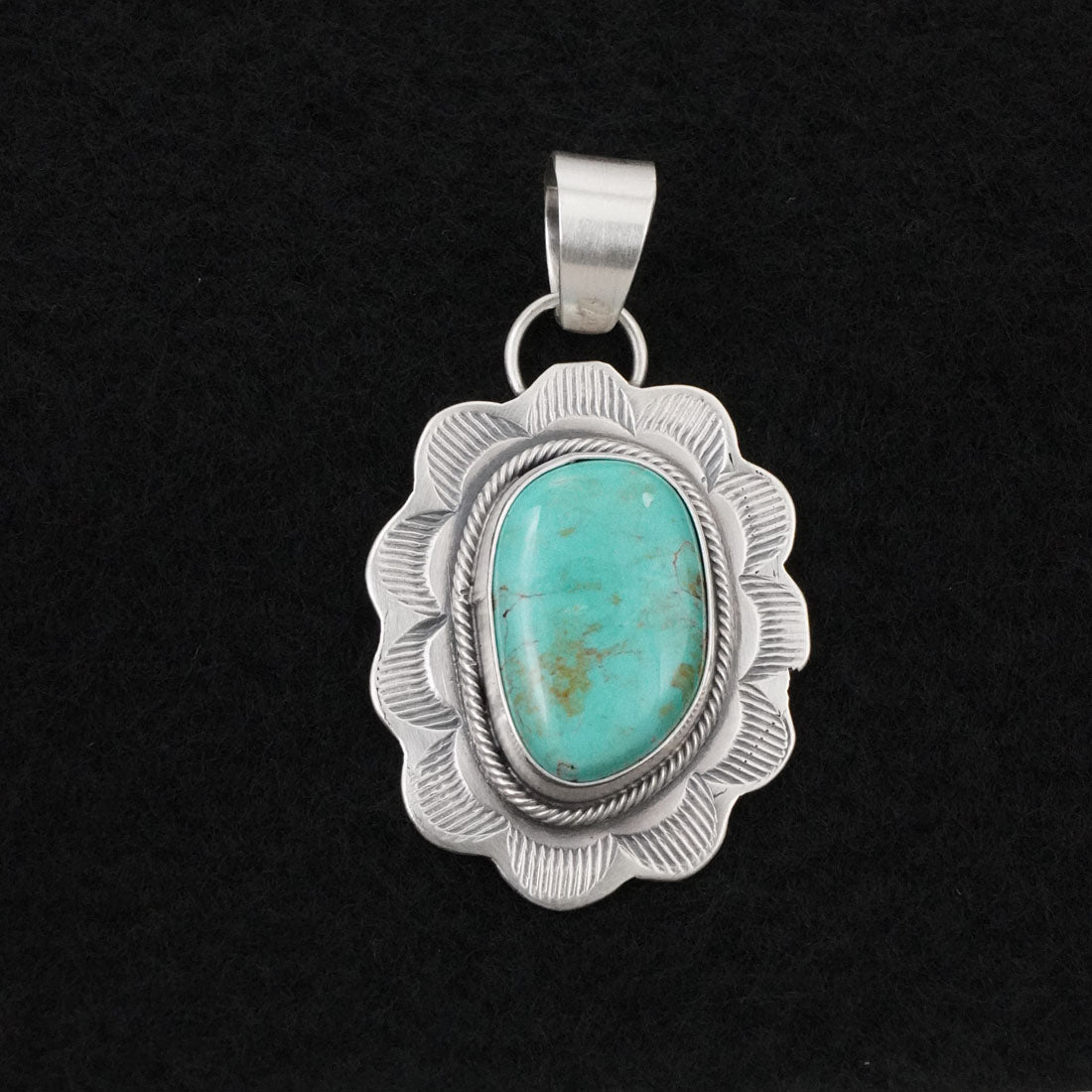 Cordell Platero Turquoise & Sterling Silver Pendant