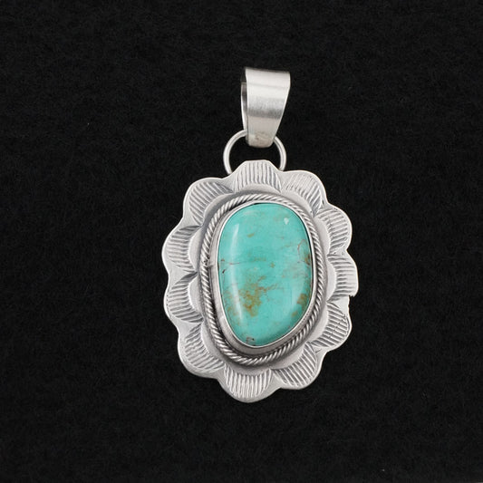 Cordell Platero Turquoise & Sterling Silver Pendant