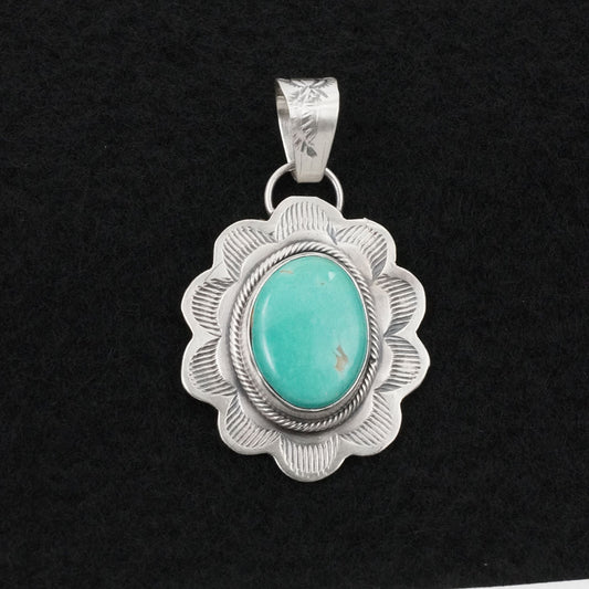 Cordell Platero Turquoise & Sterling Silver Pendant