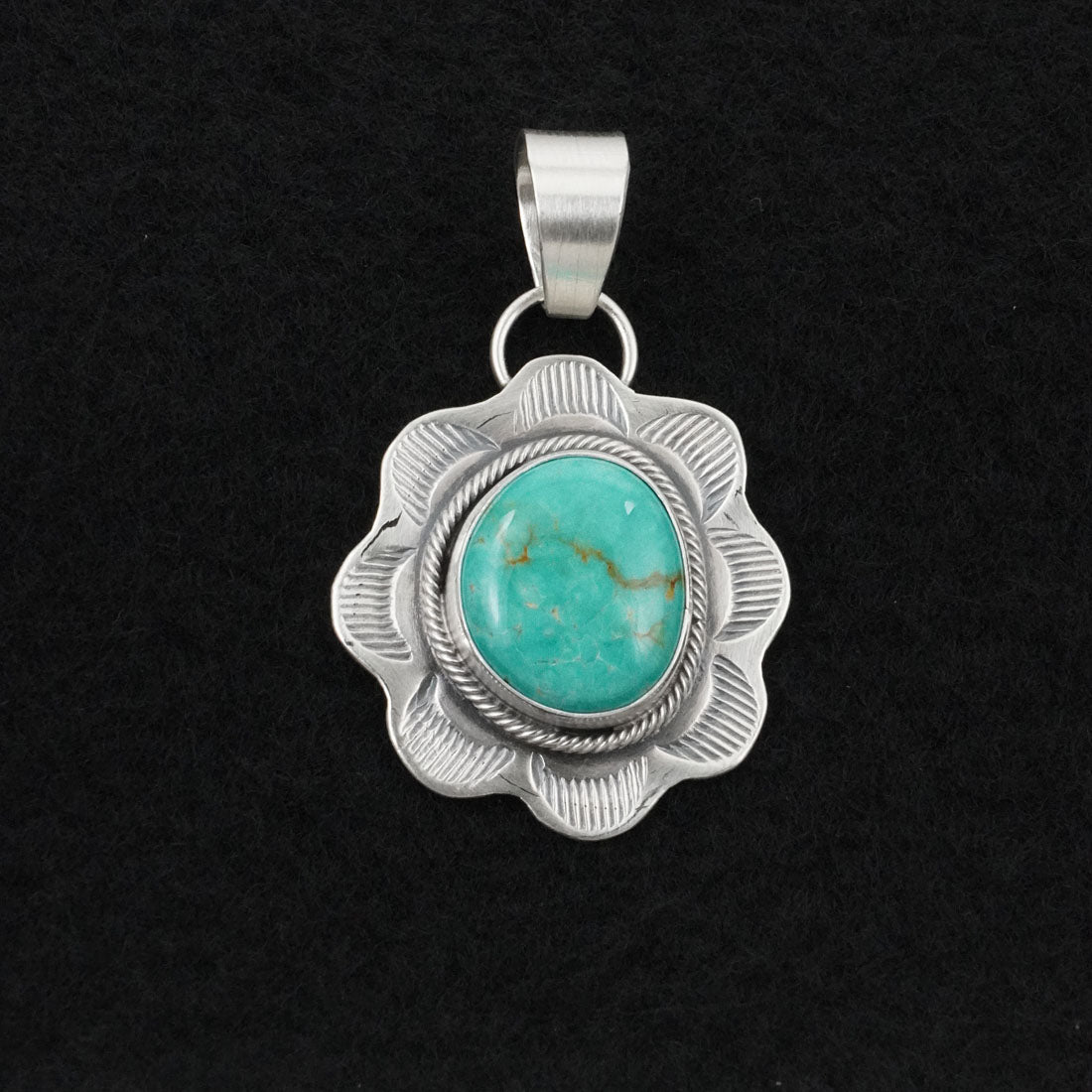 Cordell Platero Turquoise & Sterling Silver Pendant