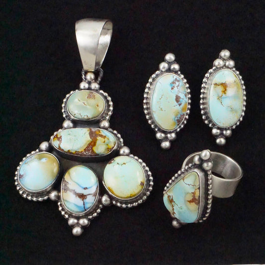 Darrin Livingston Turquoise & Sterling Silver Pendant Set