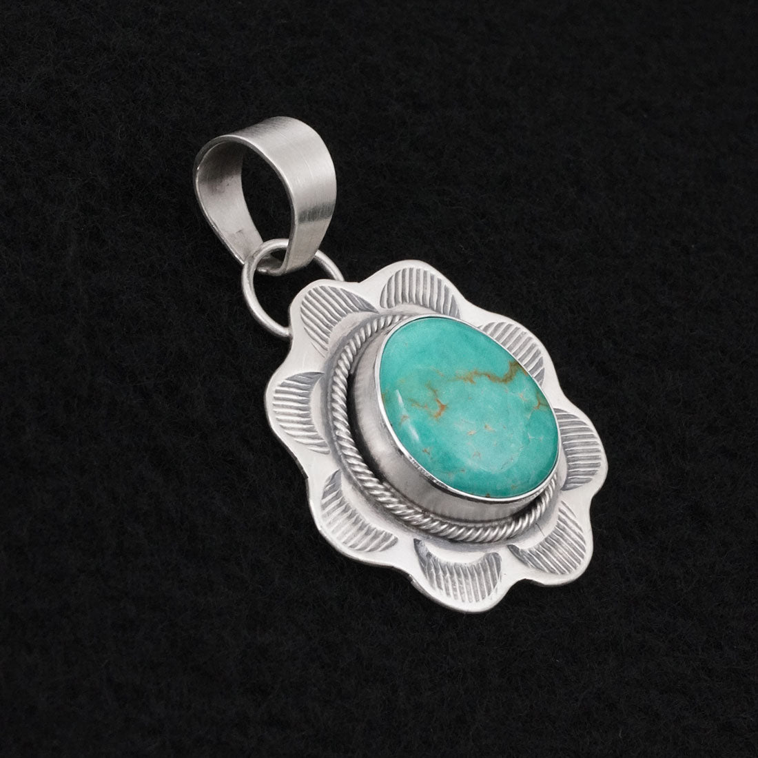 Cordell Platero Turquoise & Sterling Silver Pendant