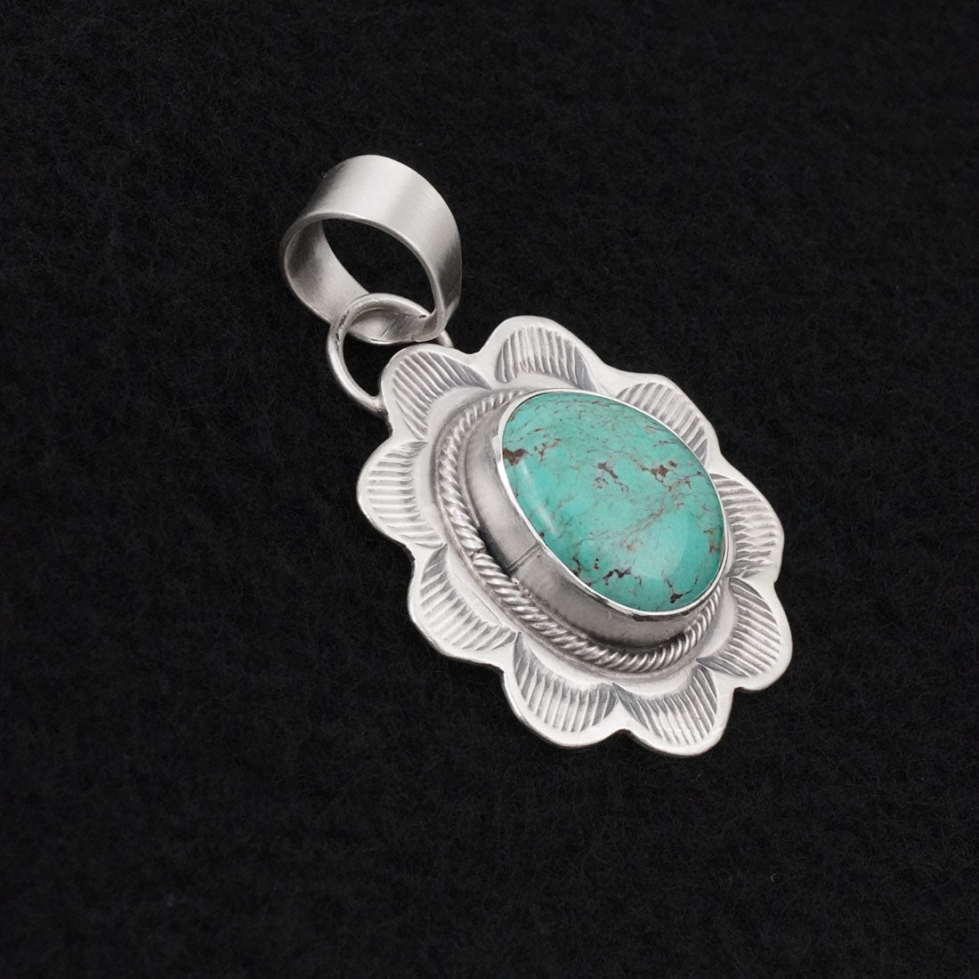 Cordell Platero Turquoise & Sterling Silver Pendant
