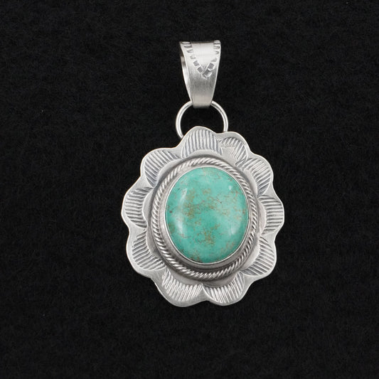 Cordell Platero Turquoise & Sterling Silver Pendant