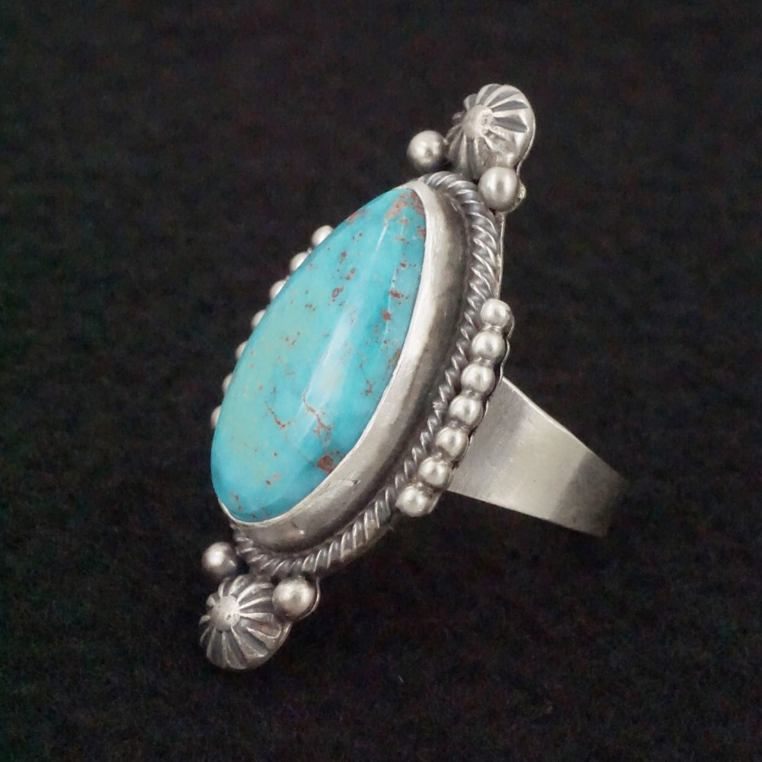 Daniel Benally Turquoise & Sterling Silver Ring Size 8