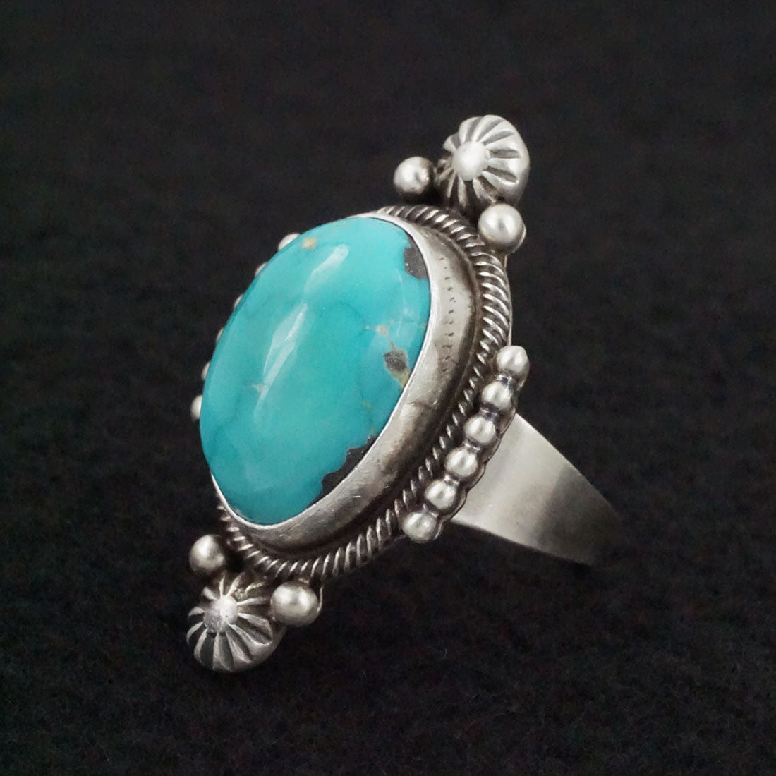 Daniel Benally Turquoise & Sterling Silver Ring Size 7.5