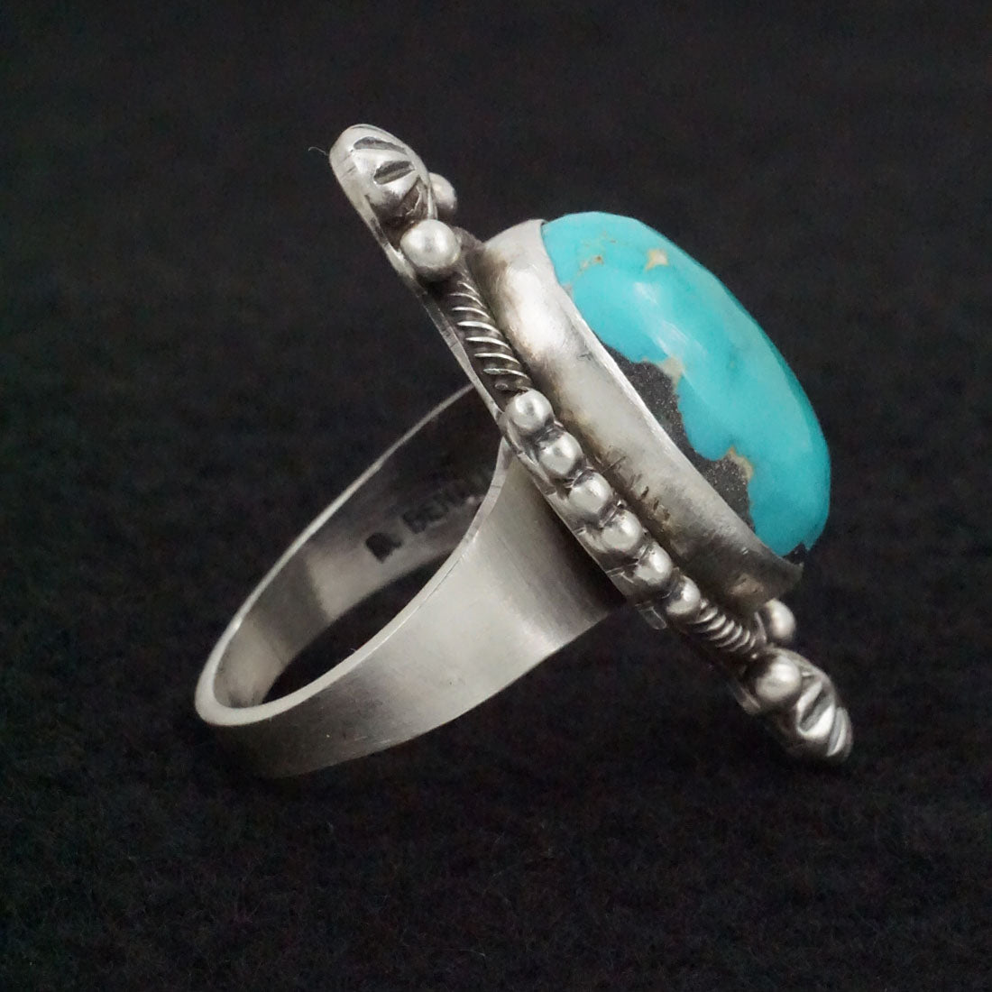 Daniel Benally Turquoise & Sterling Silver Ring Size 7.5