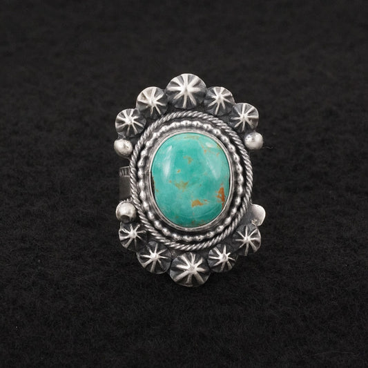 Cordell Platero Turquoise & Sterling Silver Ring Size Adjustable