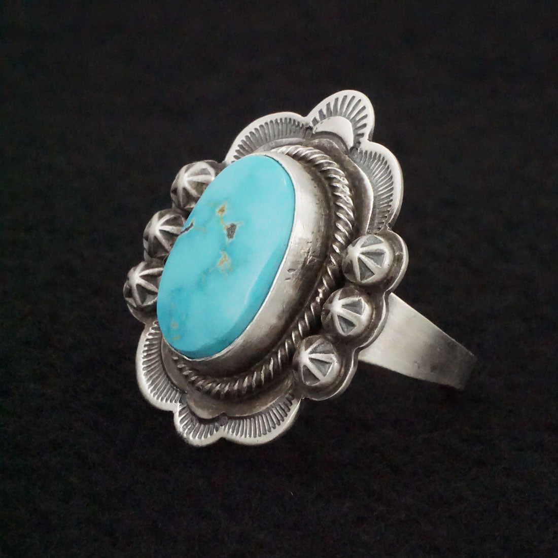 Daniel Benally Turquoise & Sterling Silver Ring Size 9.5