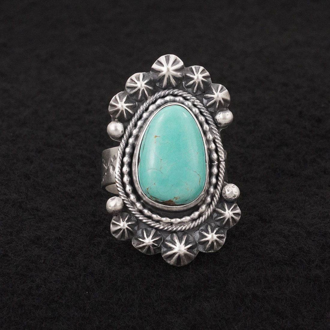 Cordell Platero Turquoise & Sterling Silver Ring Size Adjustable