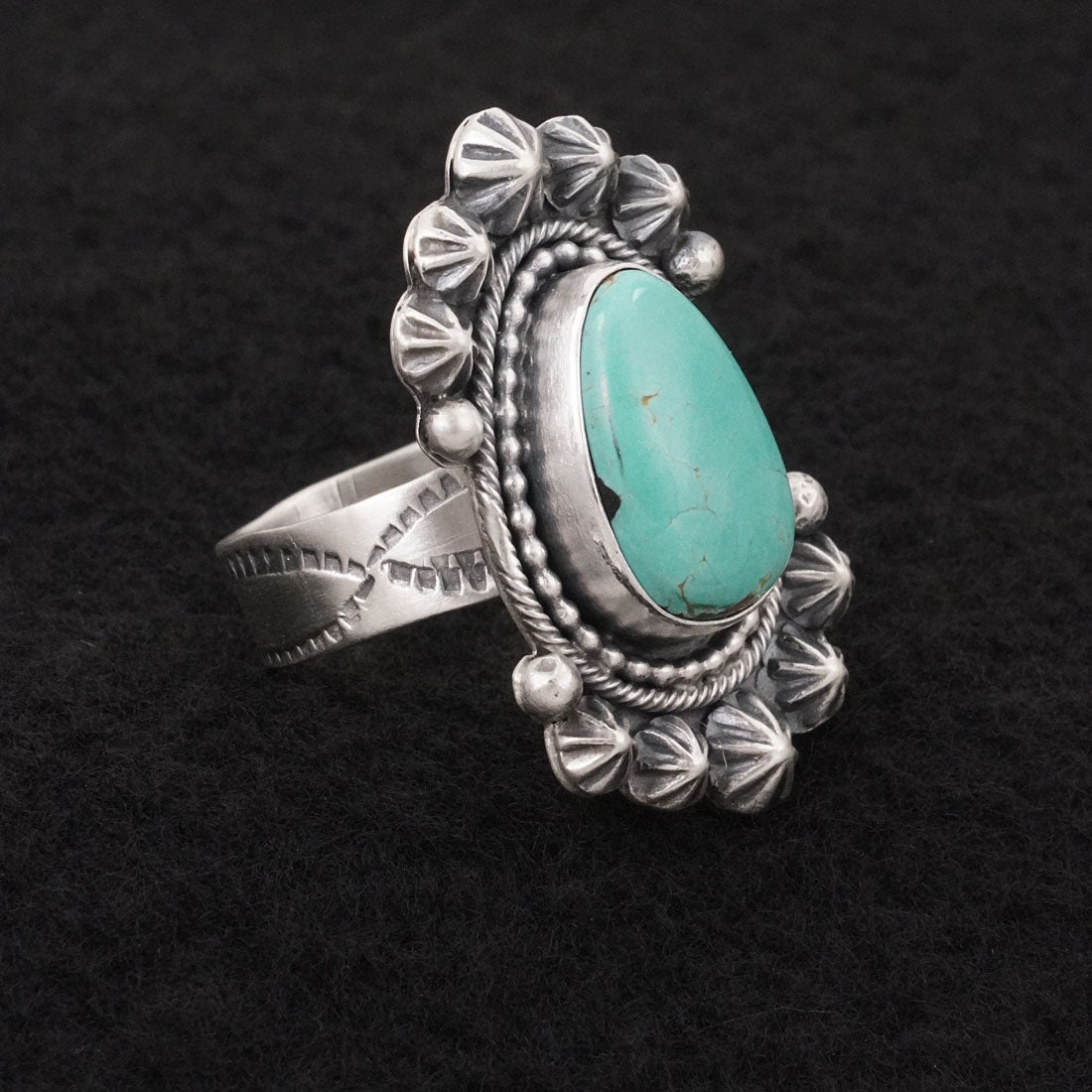 Cordell Platero Turquoise & Sterling Silver Ring Size Adjustable