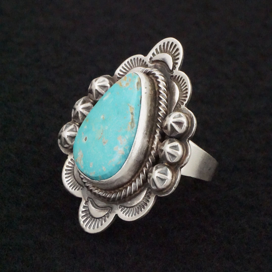 Daniel Benally Turquoise & Sterling Silver Ring Size 5.5