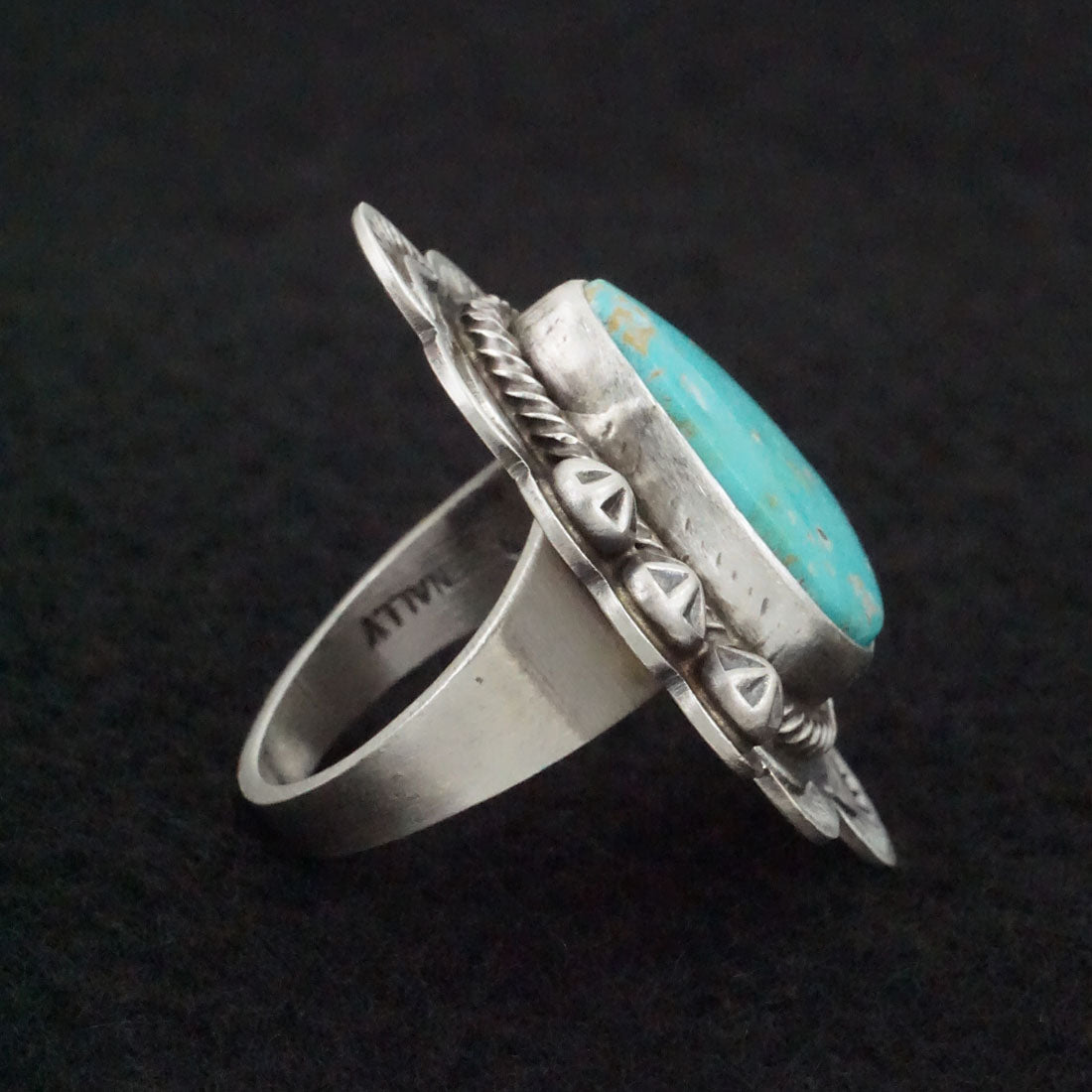 Daniel Benally Turquoise & Sterling Silver Ring Size 5.5