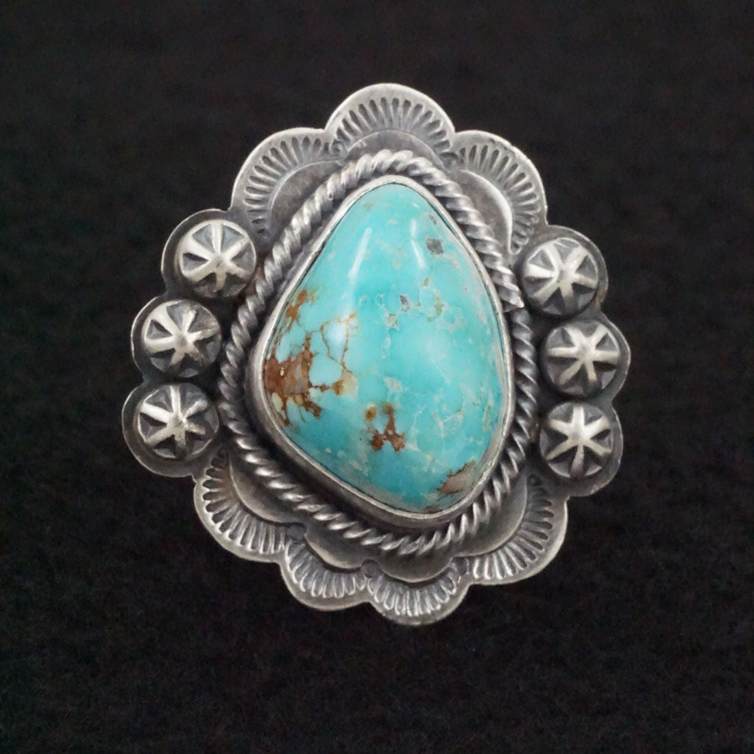 Daniel Benally Turquoise & Sterling Silver Ring Size 9