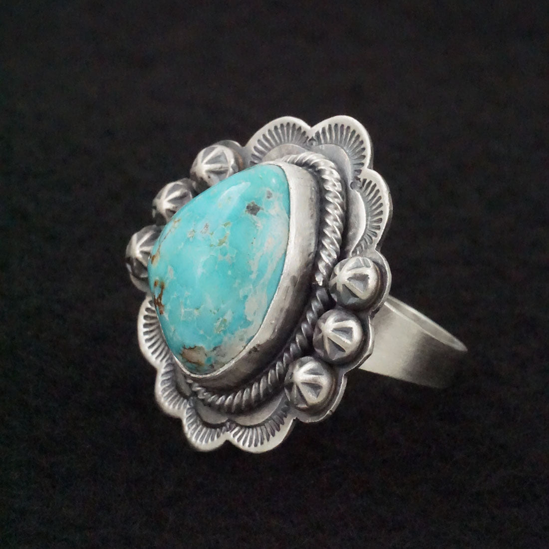 Daniel Benally Turquoise & Sterling Silver Ring Size 9