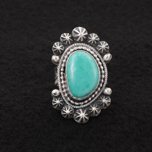 Cordell Platero Turquoise & Sterling Silver Ring Size Adjustable