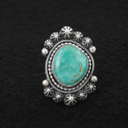 Cordell Platero Turquoise & Sterling Silver Ring Size Adjustable