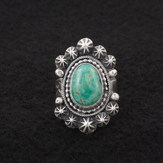 Cordell Platero Turquoise & Sterling Silver Ring Size Adjustable