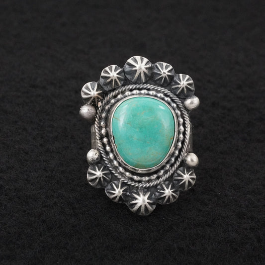 Cordell Platero Turquoise & Sterling Silver Ring Size Adjustable