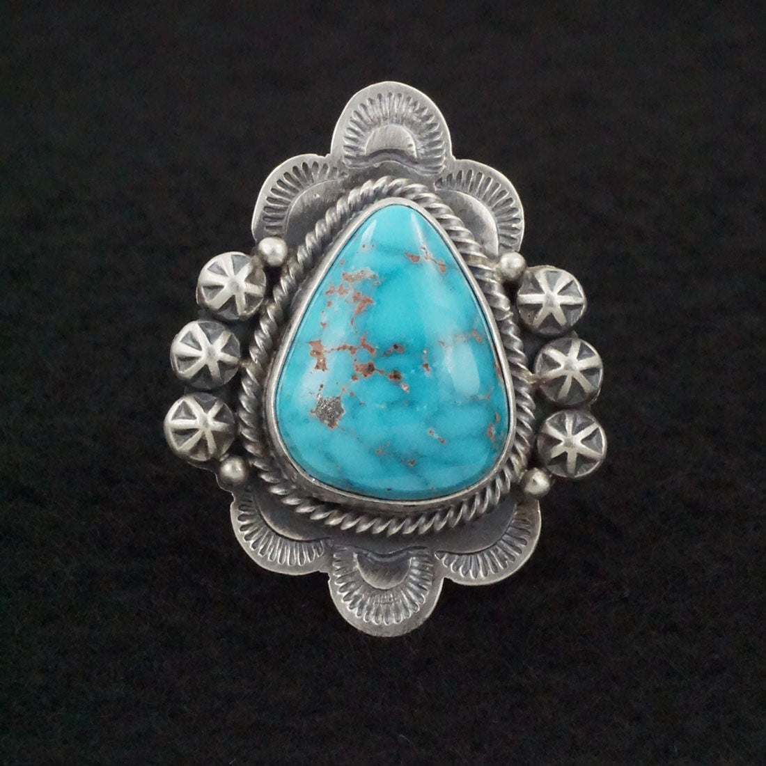 Daniel Benally Turquoise & Sterling Silver Ring Size 8