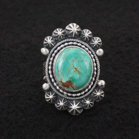 Cordell Platero Turquoise & Sterling Silver Ring Size Adjustable