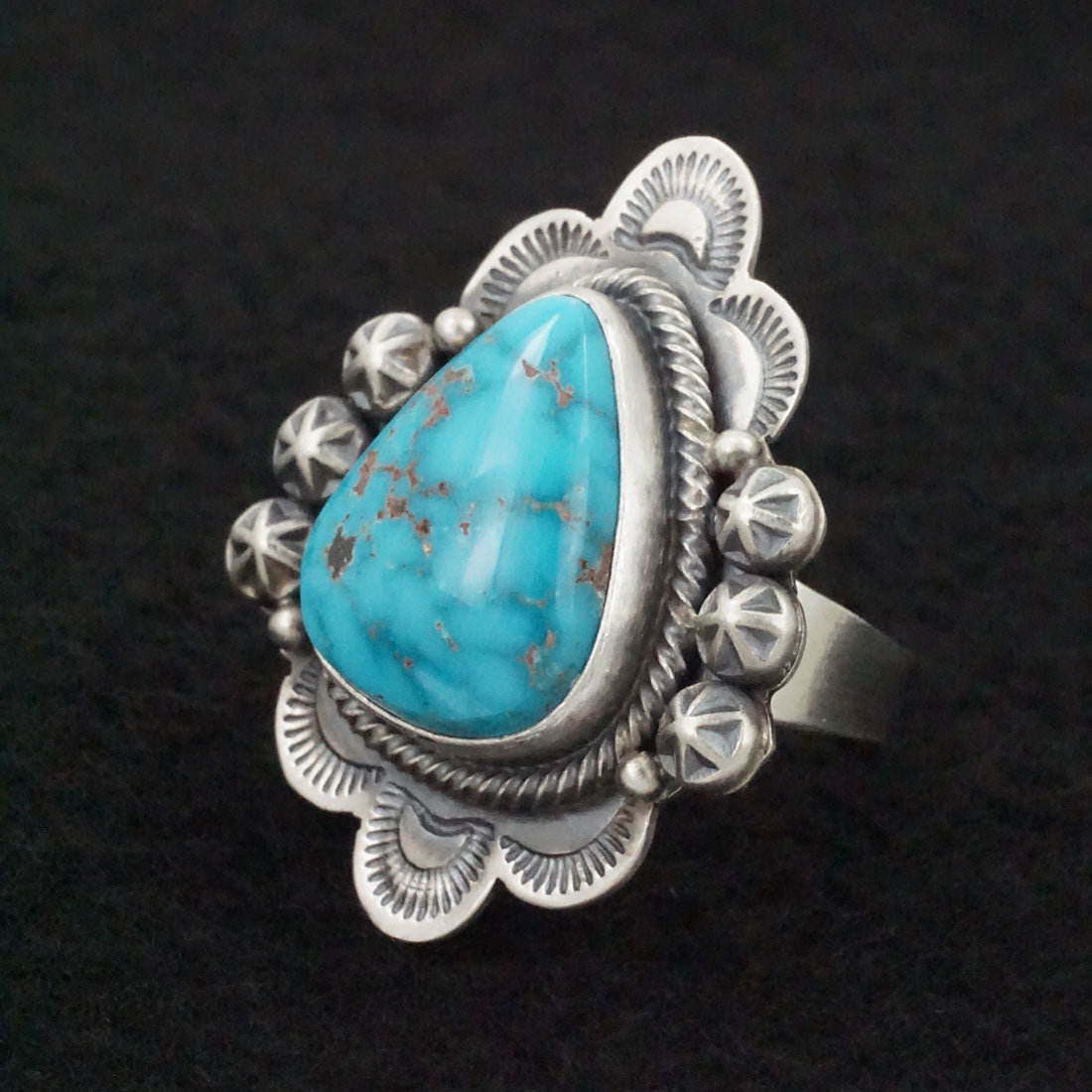 Daniel Benally Turquoise & Sterling Silver Ring Size 8