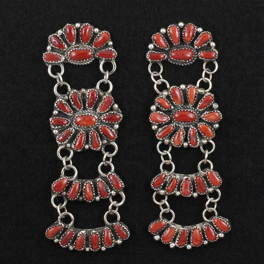 Justina Wilson Coral & Sterling Silver Earrings