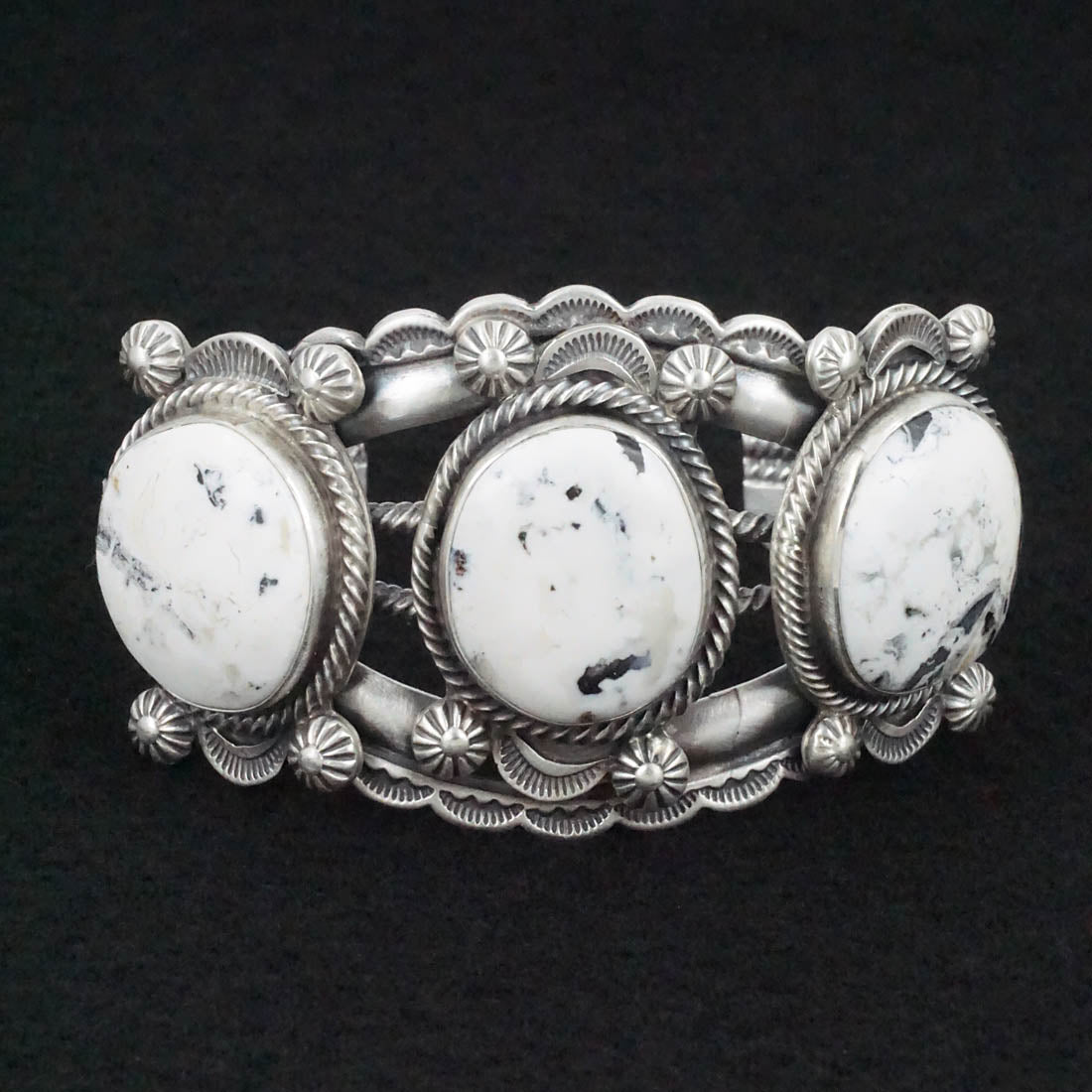 Mark Yazzie White Buffalo & Sterling Silver Bracelet