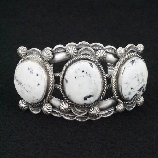 Mark Yazzie White Buffalo & Sterling Silver Bracelet