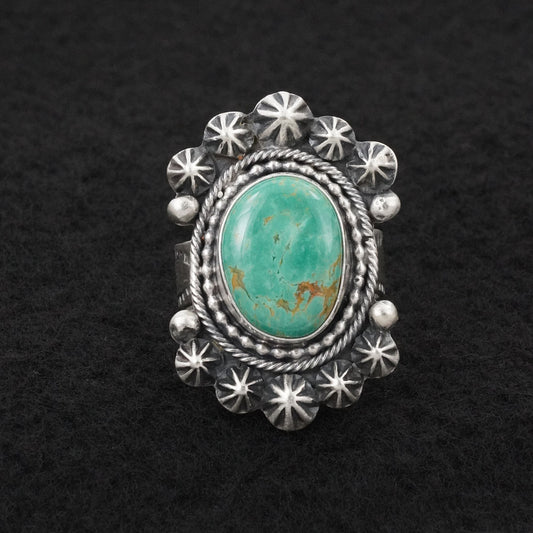 Cordell Platero Turquoise & Sterling Silver Ring Size Adjustable