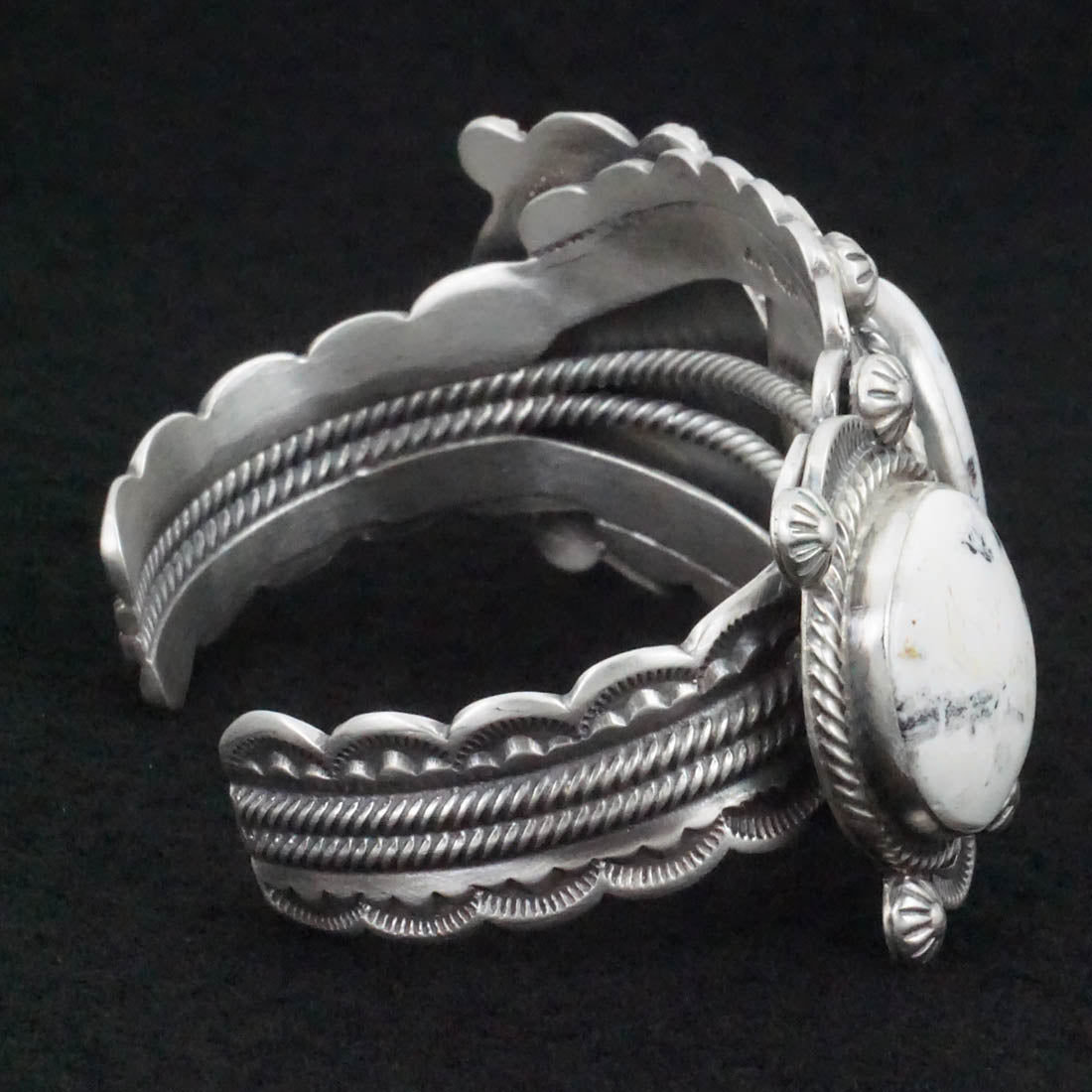 Mark Yazzie White Buffalo & Sterling Silver Bracelet