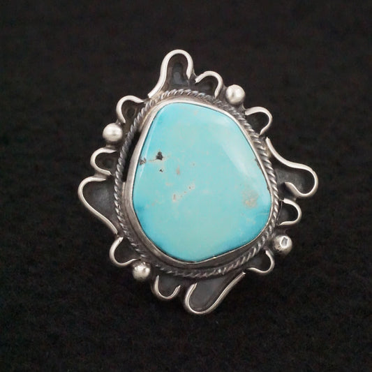 Randy Billy Turquoise & Sterling Silver Ring Size Adjustable