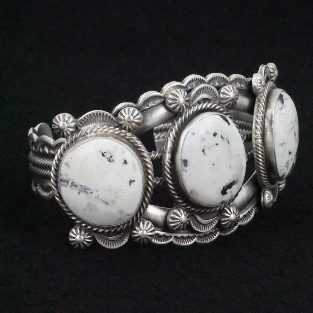 Mark Yazzie White Buffalo & Sterling Silver Bracelet