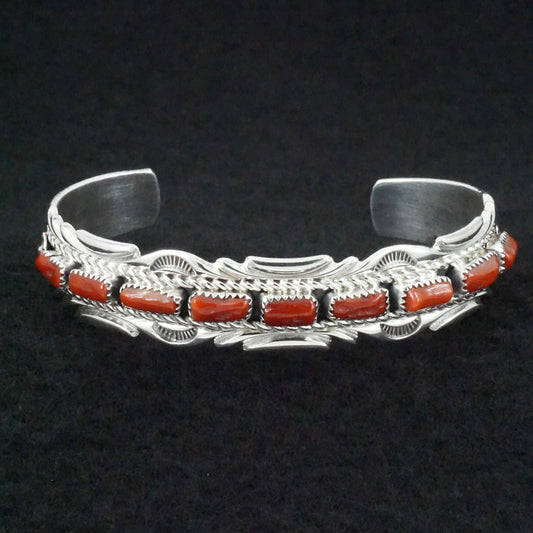 Anthony Brown Coral & Sterling Silver Bracelet