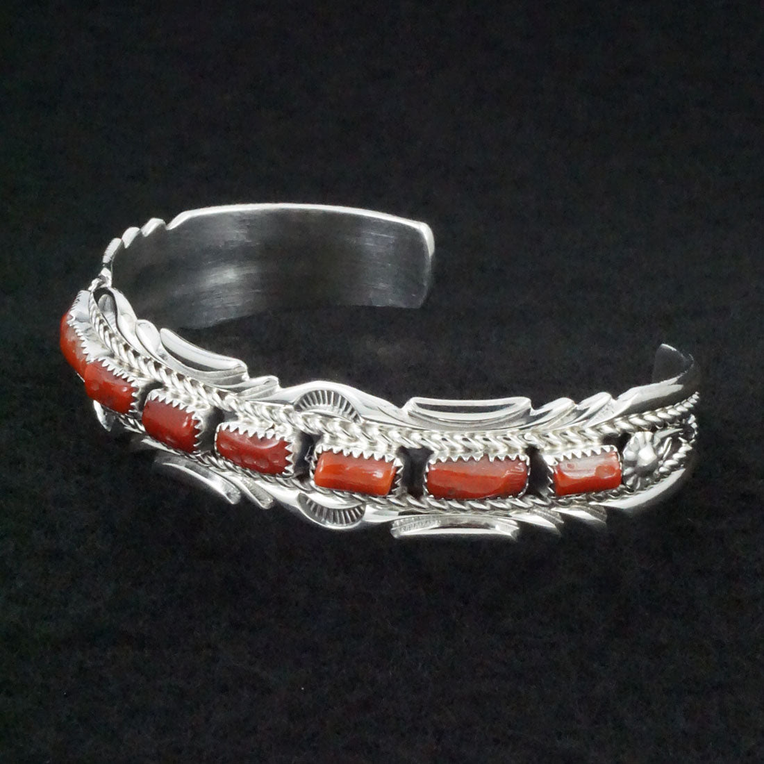 Anthony Brown Coral & Sterling Silver Bracelet