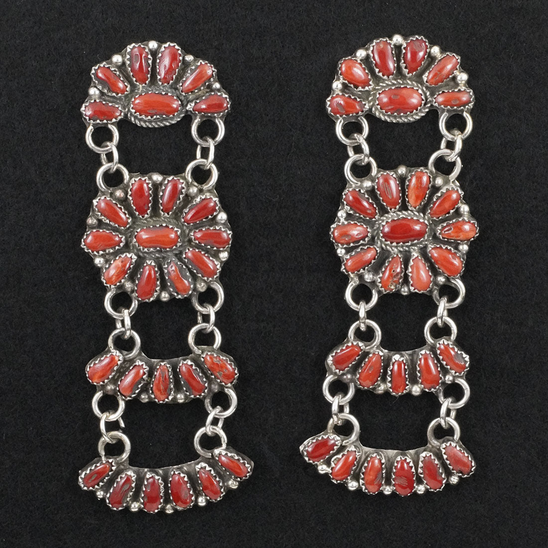 Justina Wilson Coral & Sterling Silver Earrings
