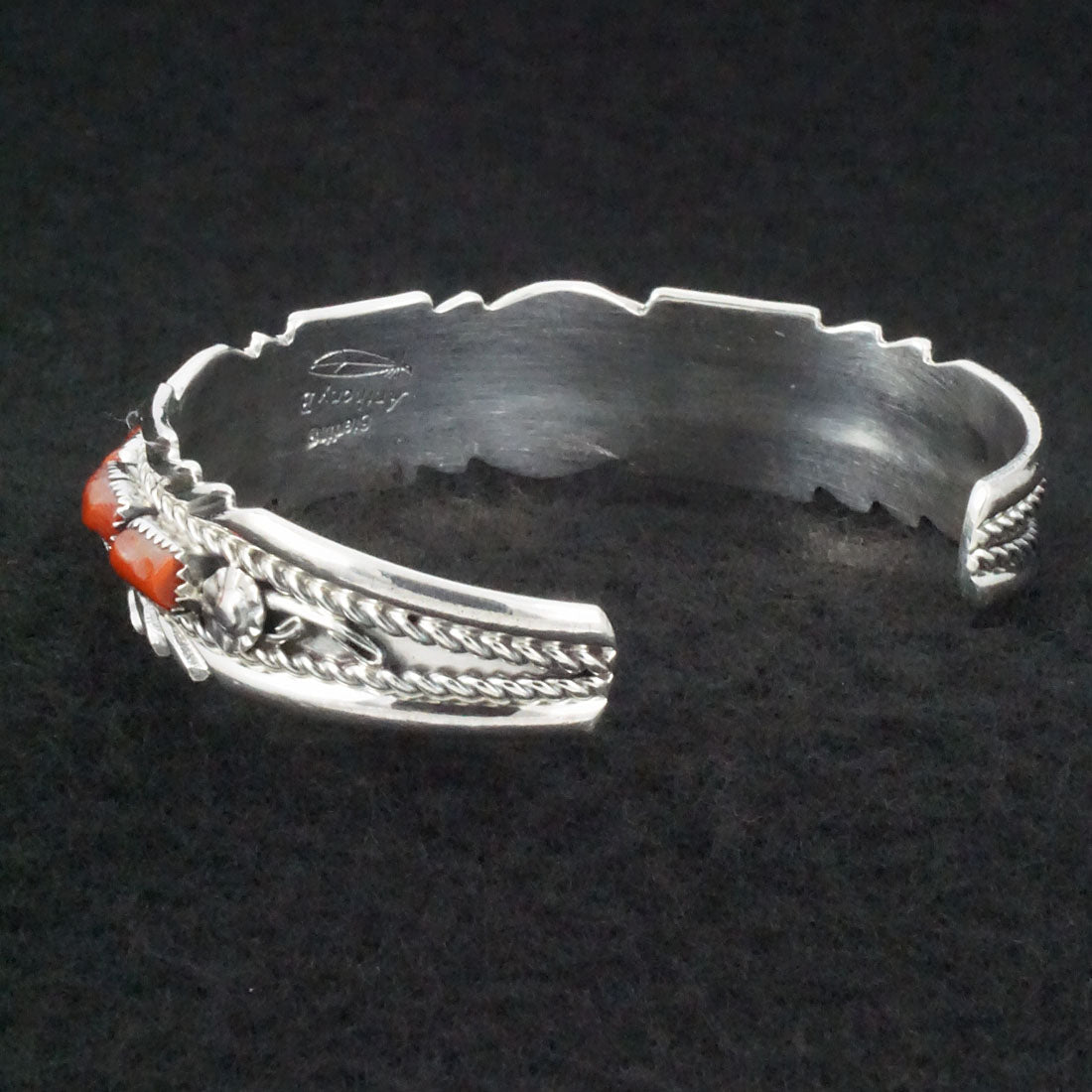 Anthony Brown Coral & Sterling Silver Bracelet