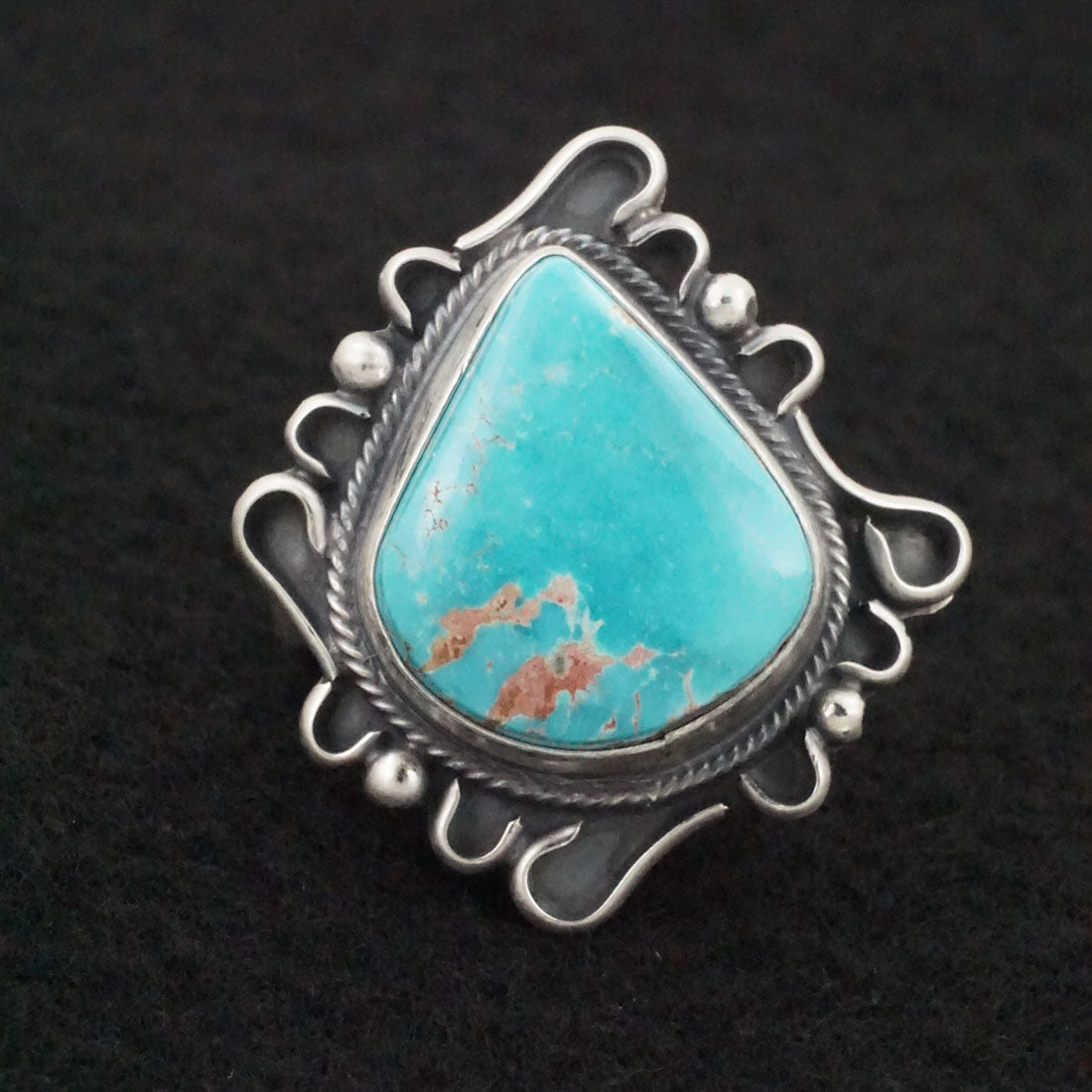 Randy Billy Turquoise & Sterling Silver Ring Size Adjustable