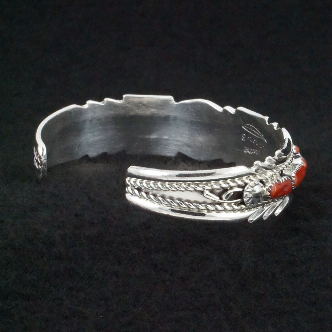 Anthony Brown Coral & Sterling Silver Bracelet