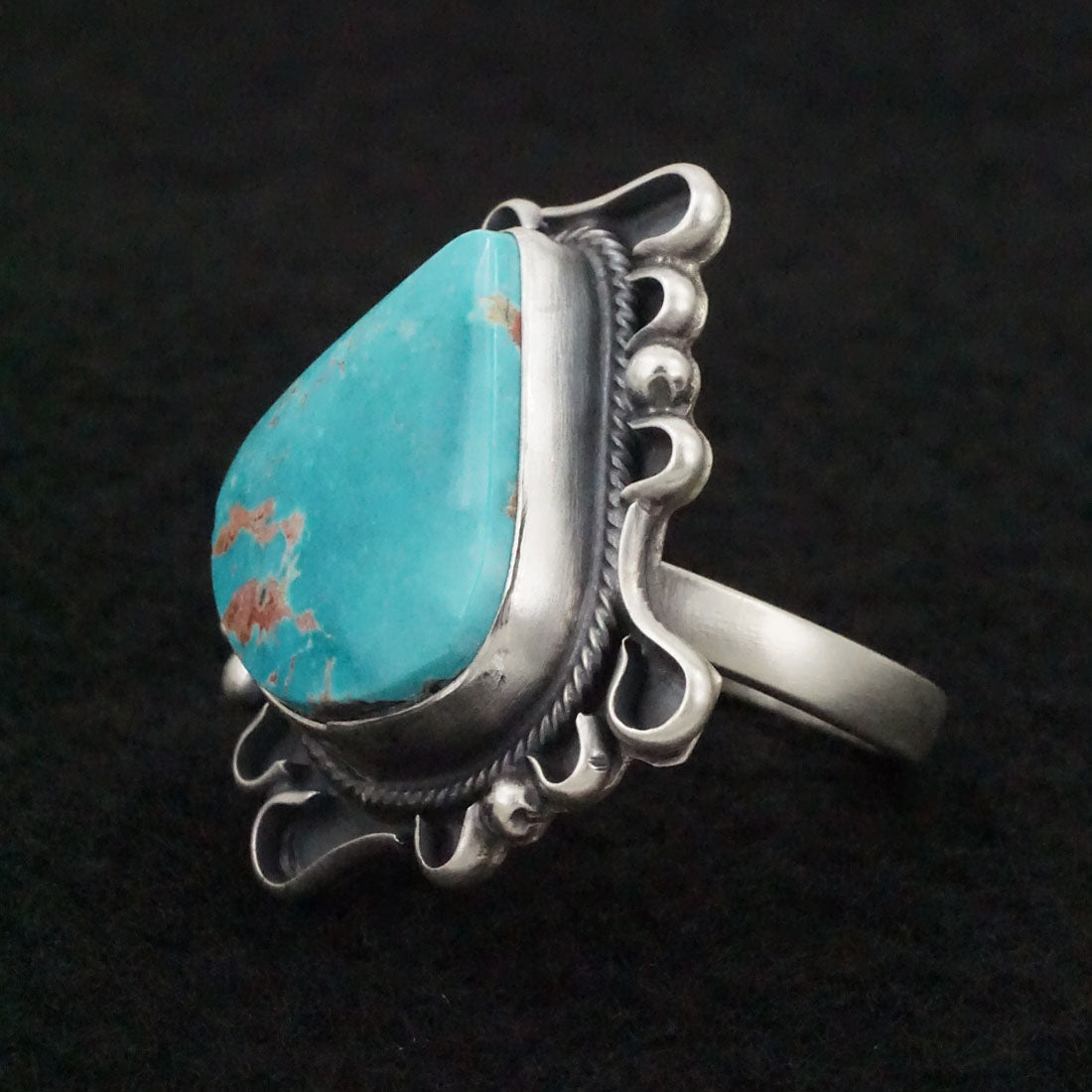 Randy Billy Turquoise & Sterling Silver Ring Size Adjustable