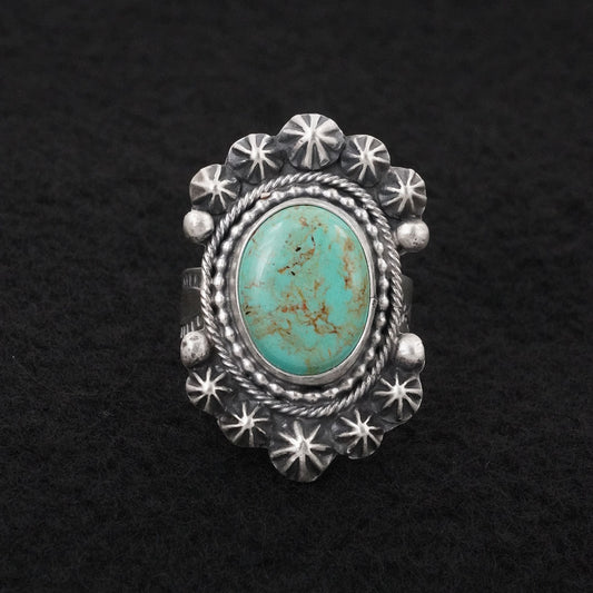 Cordell Platero Turquoise & Sterling Silver Ring Size Adjustable