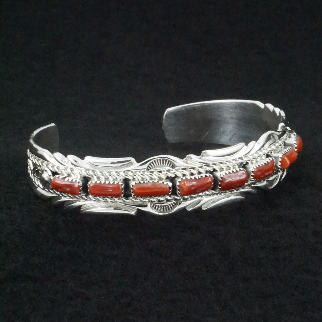 Anthony Brown Coral & Sterling Silver Bracelet