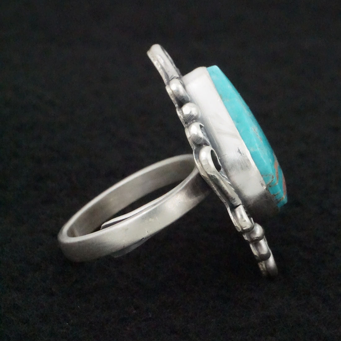 Randy Billy Turquoise & Sterling Silver Ring Size Adjustable