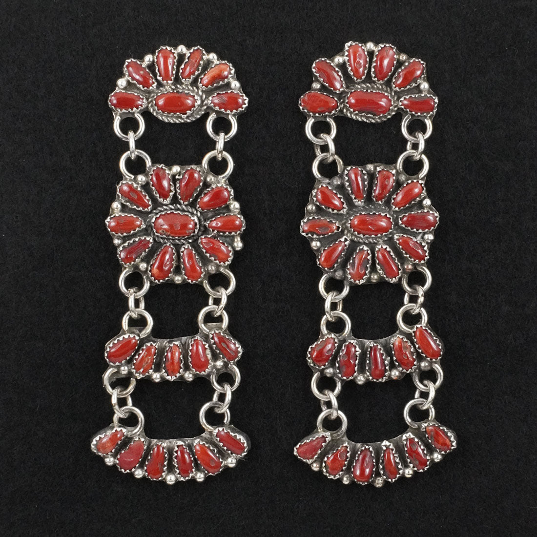 Justina Wilson Coral & Sterling Silver Earrings