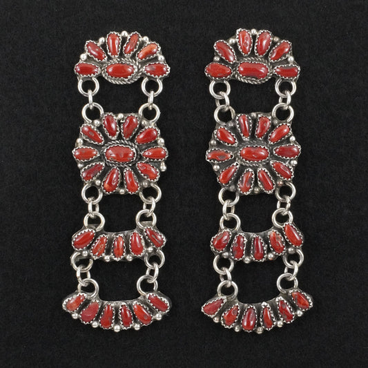 Justina Wilson Coral & Sterling Silver Earrings