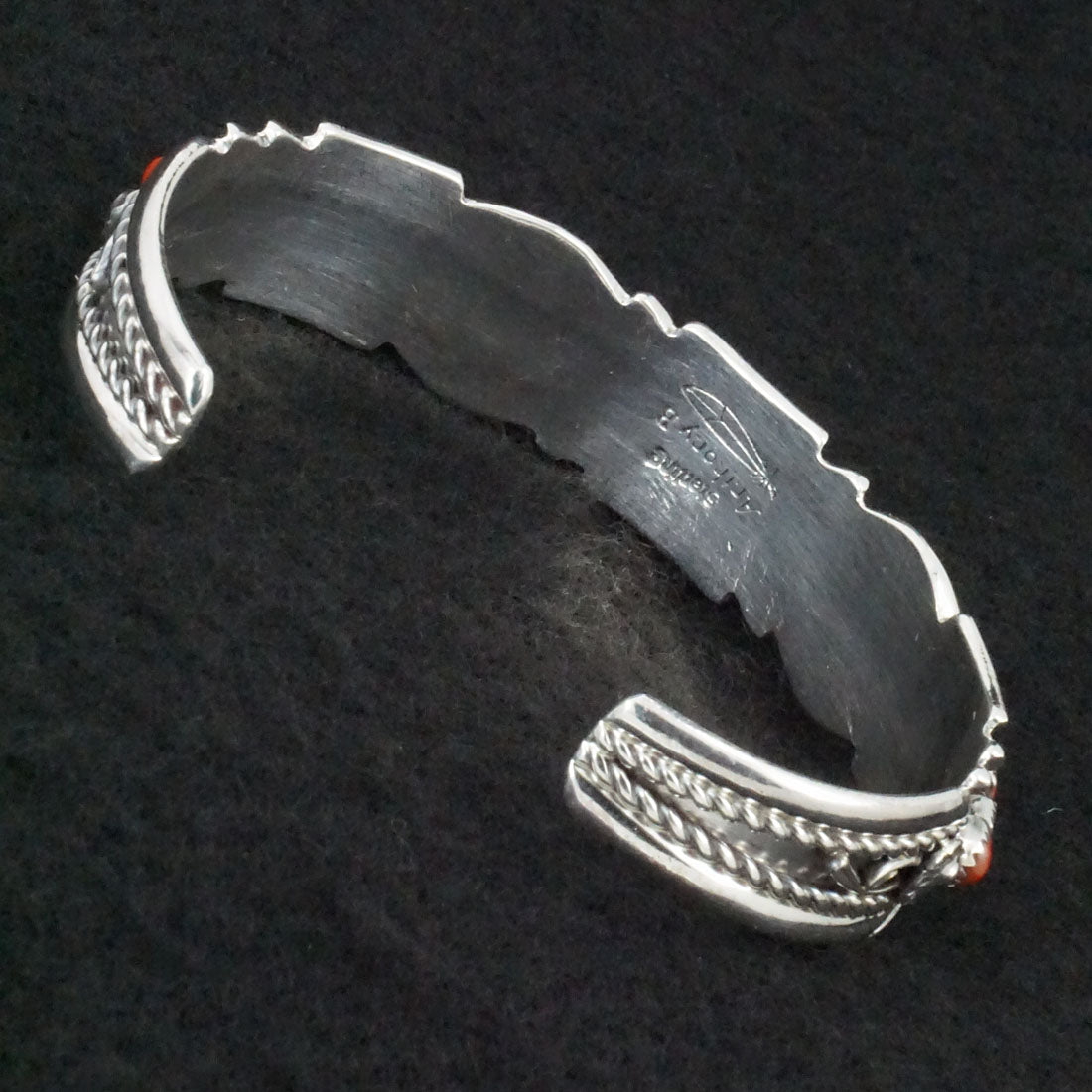 Anthony Brown Coral & Sterling Silver Bracelet