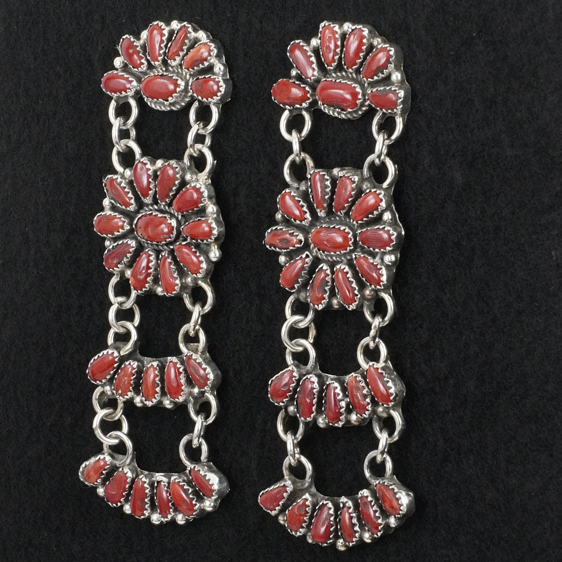 Justina Wilson Coral & Sterling Silver Earrings