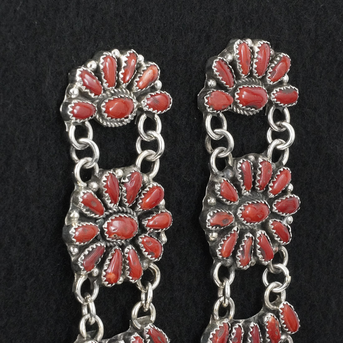 Justina Wilson Coral & Sterling Silver Earrings