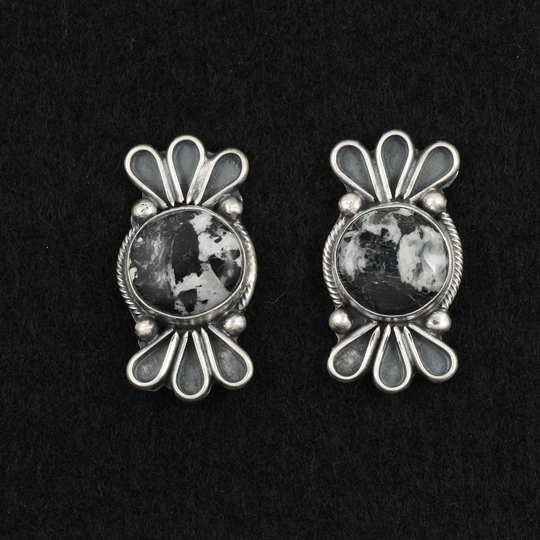 Darrin Livingston White Buffalo & Sterling Silver Squash Blossom Set